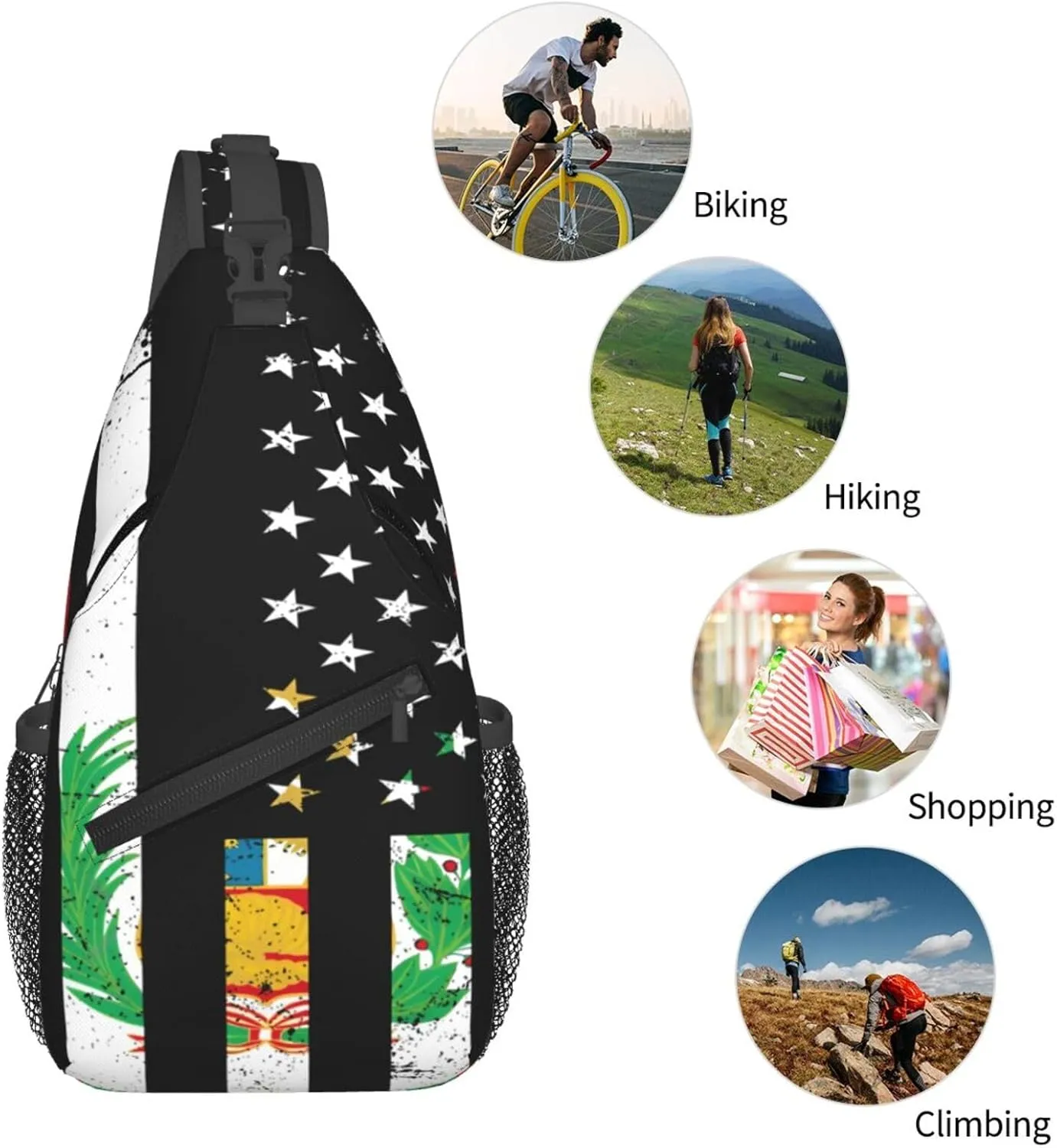 Guatemala Guatemalan Flag Sling Bag Adjustable Chest Bags Casual Crossbody Bag Travel Shoulder Backpack