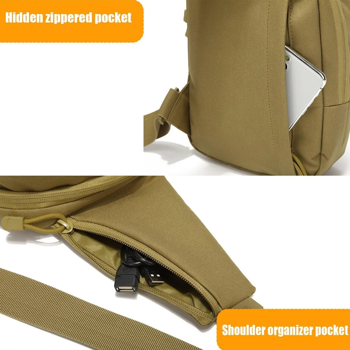 Gun Bag for Handguns, Tactical Sling Bag for Men CCW Shoulder Crossbody Bag Chest Pack Range Bags with Holster