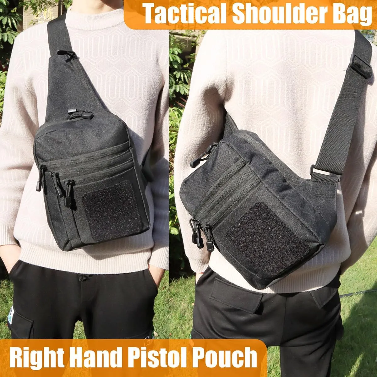Gun Bag for Handguns, Tactical Sling Bag for Men CCW Shoulder Crossbody Bag Chest Pack Range Bags with Holster