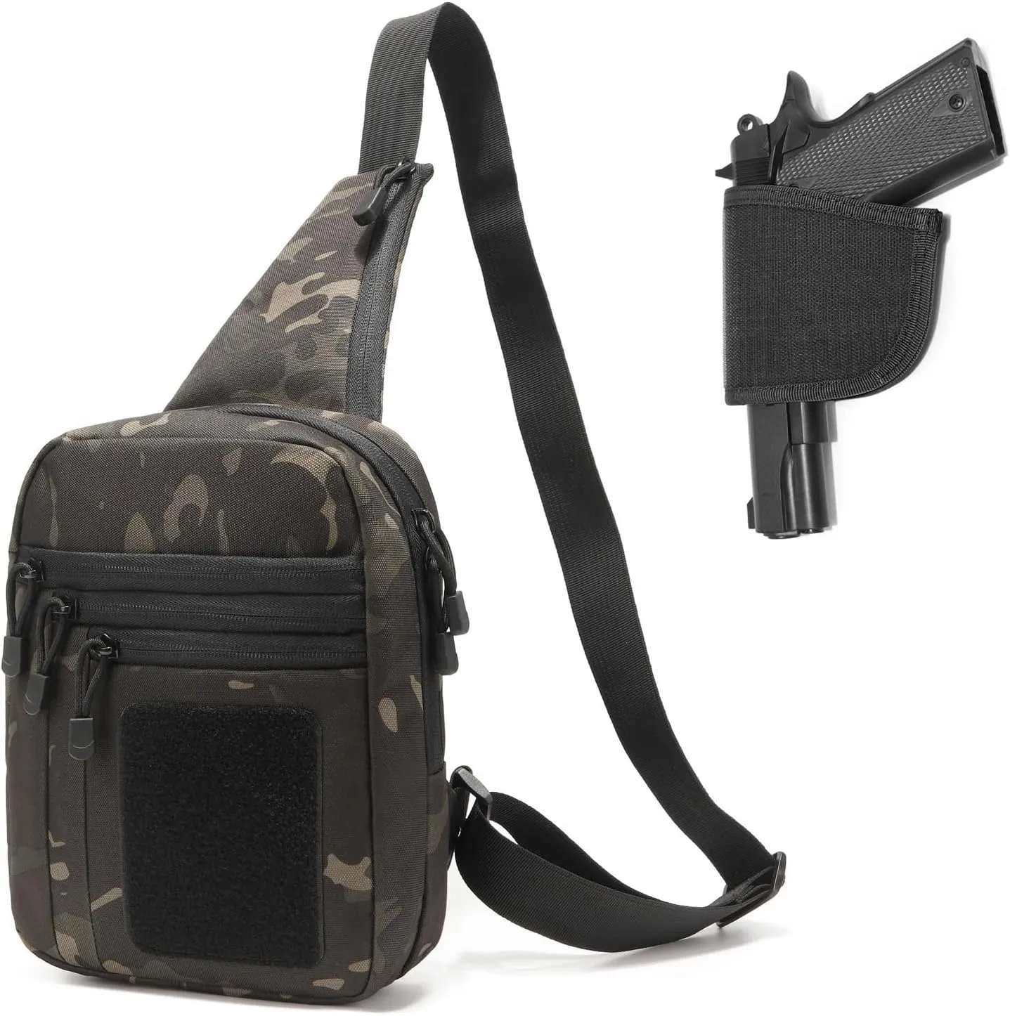 Gun Bag for Handguns, Tactical Sling Bag for Men CCW Shoulder Crossbody Bag Chest Pack Range Bags with Holster