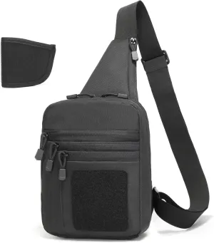 Gun Bag for Handguns, Tactical Sling Bag for Men CCW Shoulder Crossbody Bag Chest Pack Range Bags with Holster