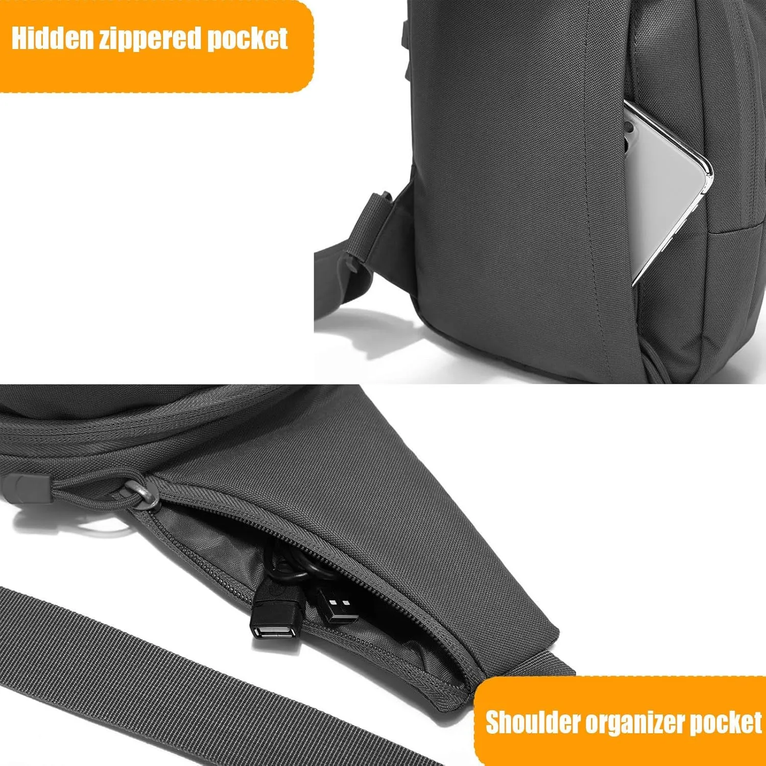 Gun Bag for Handguns, Tactical Sling Bag for Men CCW Shoulder Crossbody Bag Chest Pack Range Bags with Holster