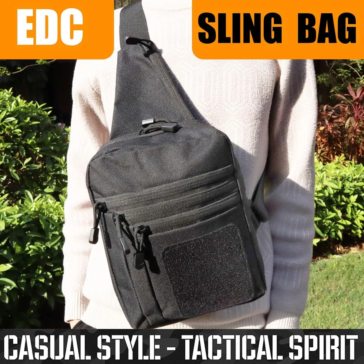 Gun Bag for Handguns, Tactical Sling Bag for Men CCW Shoulder Crossbody Bag Chest Pack Range Bags with Holster