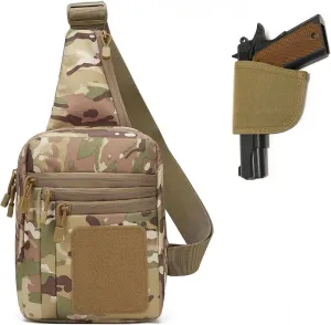 Gun Bag for Handguns, Tactical Sling Bag for Men CCW Shoulder Crossbody Bag Chest Pack Range Bags with Holster