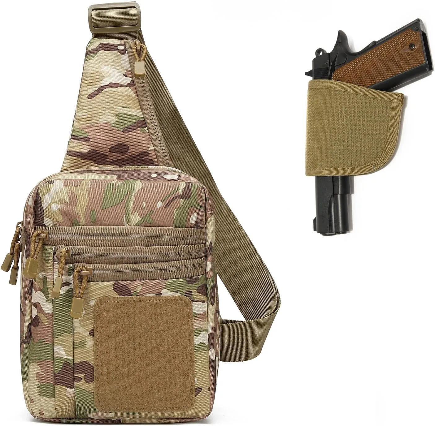 Gun Bag for Handguns, Tactical Sling Bag for Men CCW Shoulder Crossbody Bag Chest Pack Range Bags with Holster