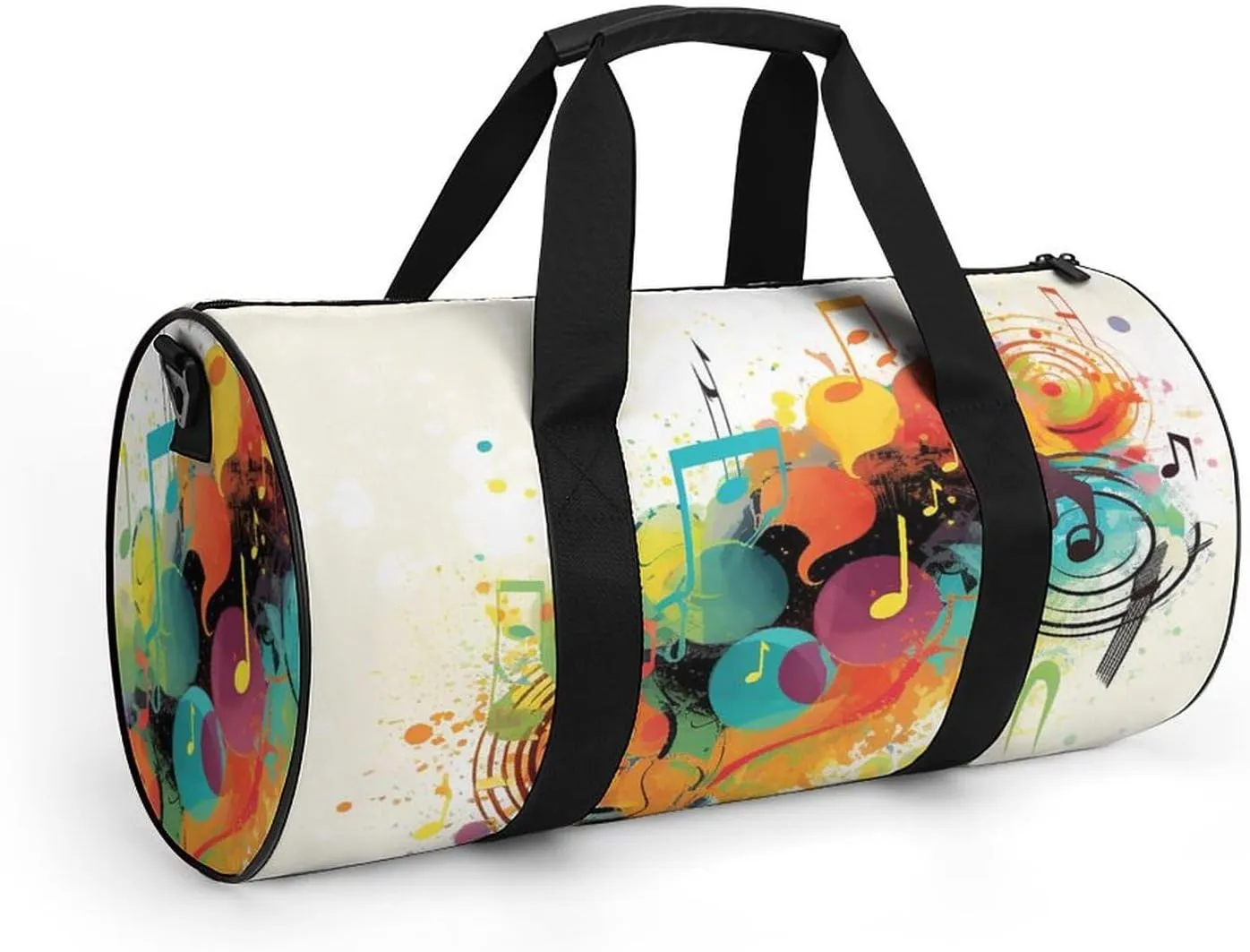 Gym Bag for Men Women Abstract Music Themed Duffel Bag Overnight Bag with Compartment Gym Sackpac