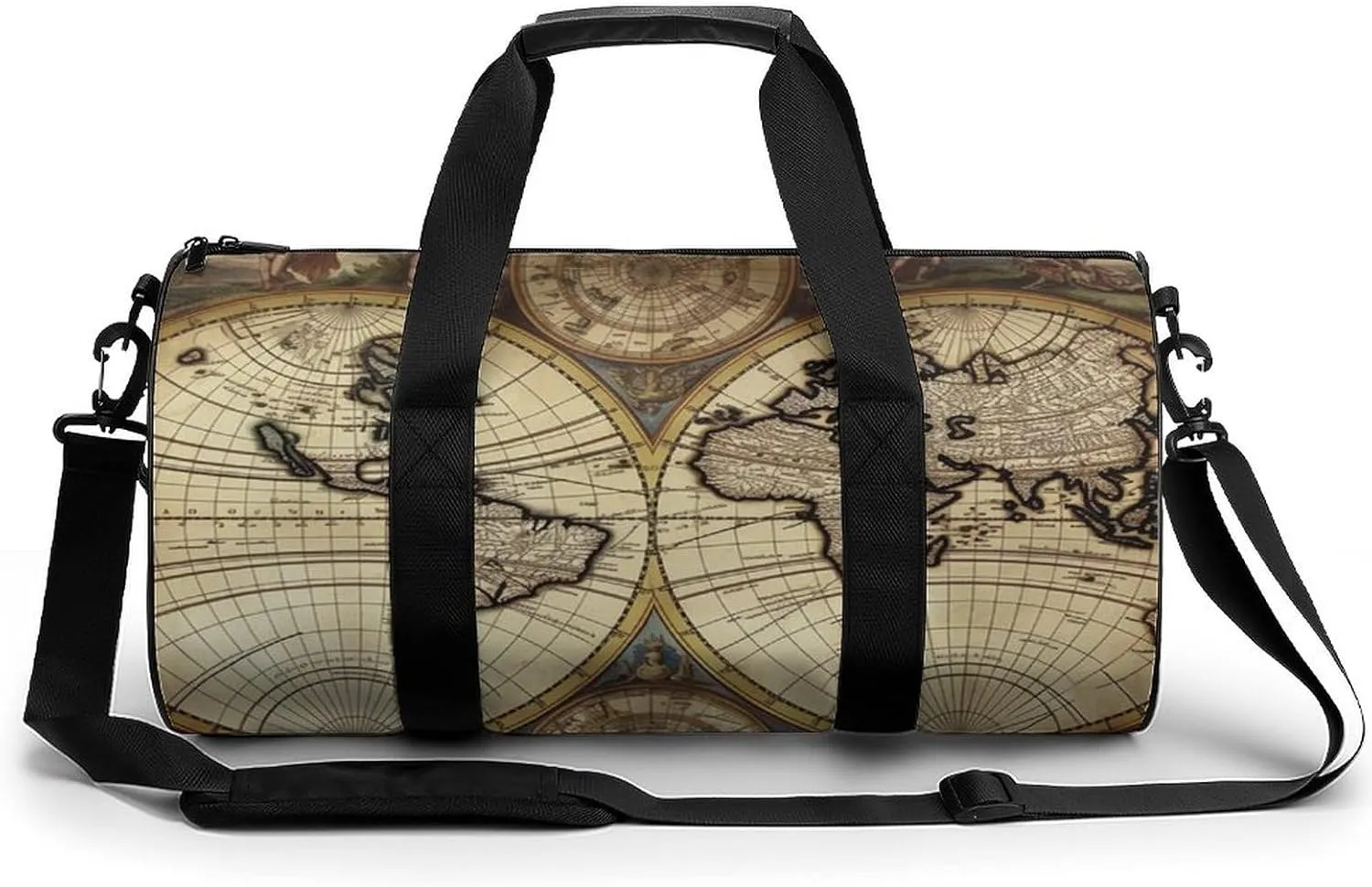 Gym Bag for Men Women Ancient Map World Globe Duffel Bag Overnight Bag with Compartment Gym Sackpac