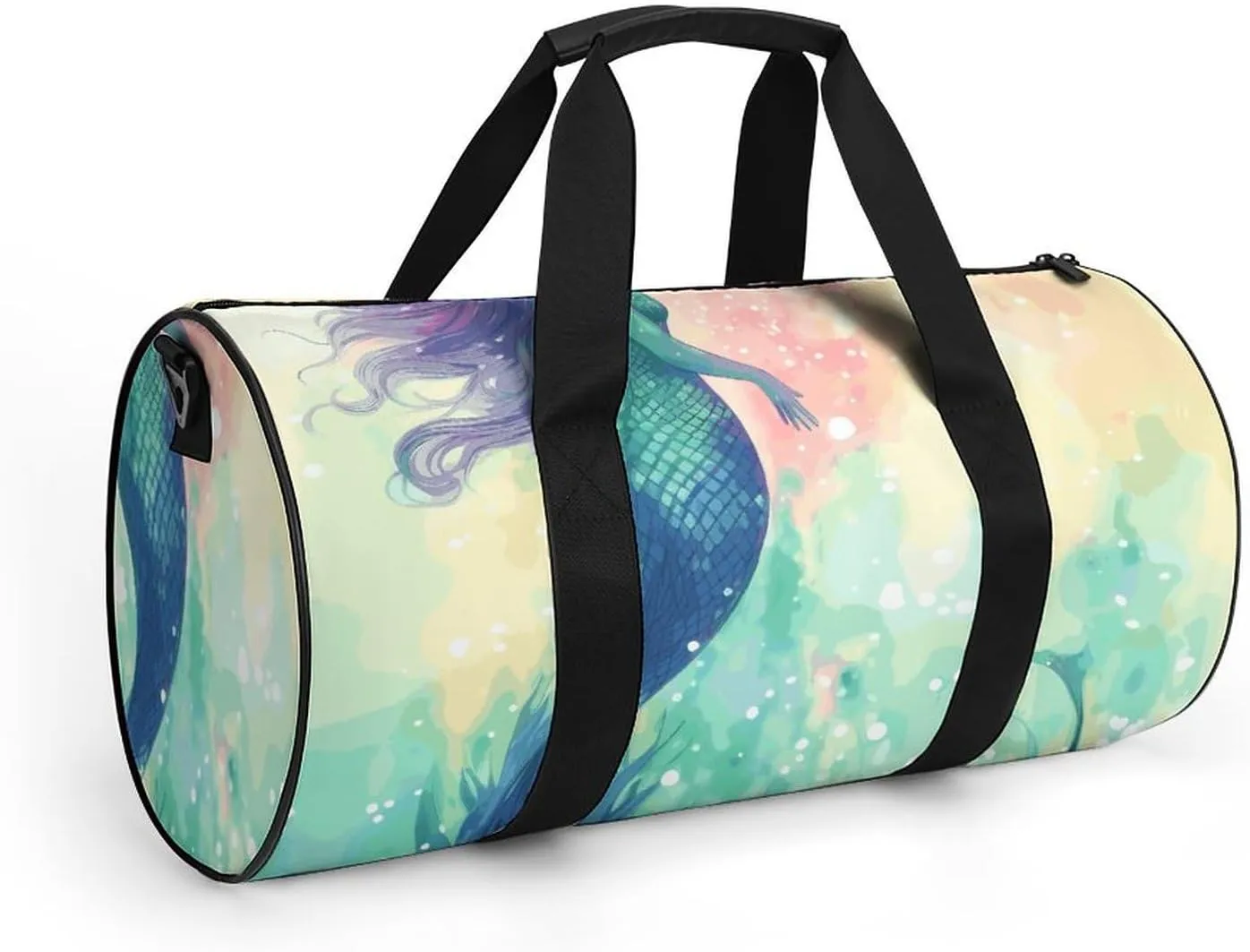 Gym Bag for Men Women Beautiful Mermaid Tail Duffel Bag Overnight Bag with Compartment Gym Sackpac