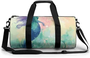 Gym Bag for Men Women Beautiful Mermaid Tail Duffel Bag Overnight Bag with Compartment Gym Sackpac