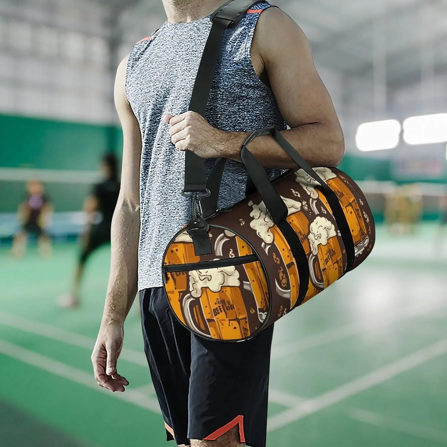 Gym Bag for Men Women Beer Duffel Bag Overnight Bag with Compartment Gym Sackpac