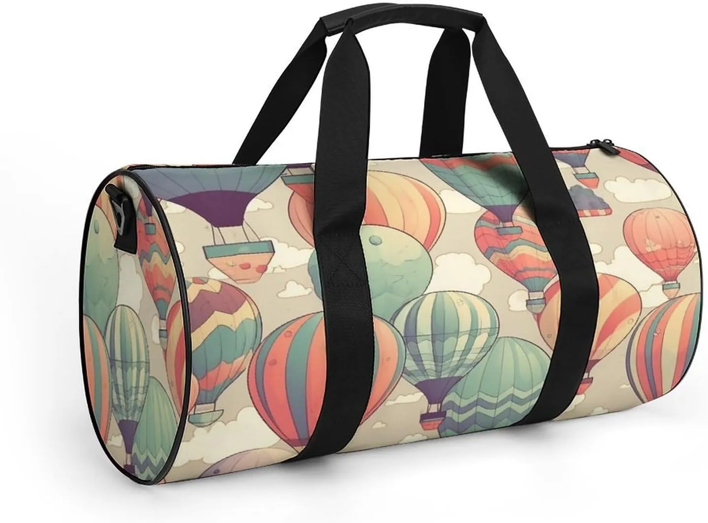 Gym Bag for Men Women Colorful Hot Air Balloon Duffel Bag Overnight Bag with Compartment Gym Sackpac