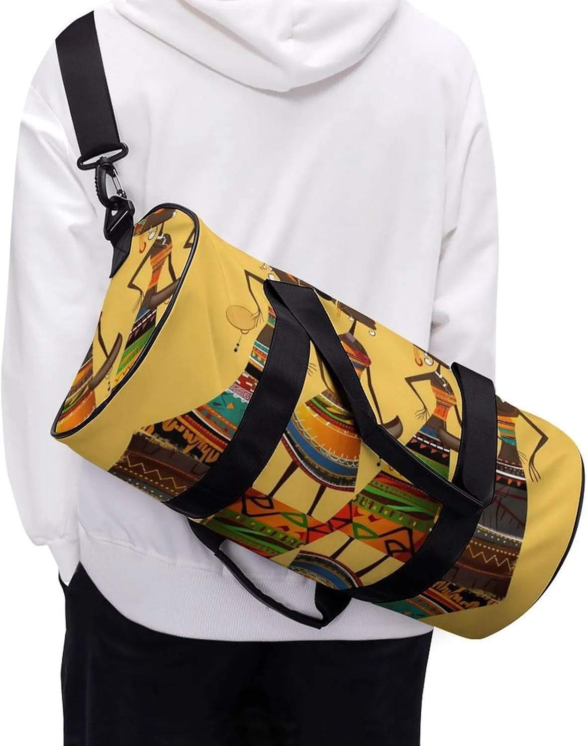 Gym Bag for Men Women Creative African Culture Duffel Bag Overnight Bag with Compartment Gym Sackpac