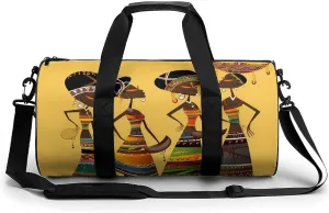 Gym Bag for Men Women Creative African Culture Duffel Bag Overnight Bag with Compartment Gym Sackpac