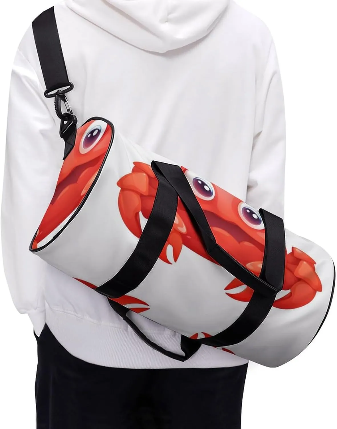 Gym Bag for Men Women Cute Red Crab Duffel Bag Overnight Bag with Compartment Gym Sackpac