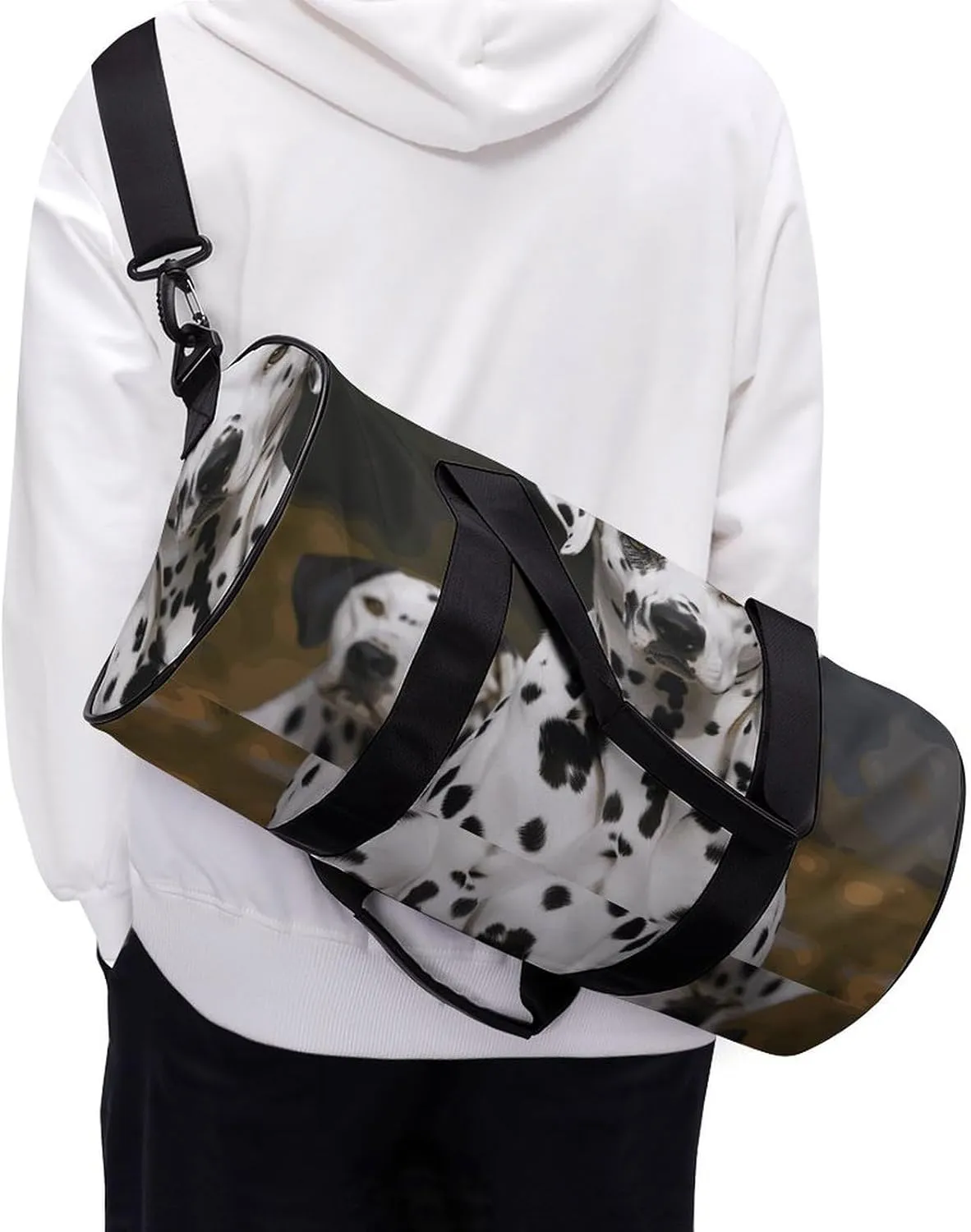 Gym Bag for Men Women Dalmatian Dog Duffel Bag Overnight Bag with Compartment Gym Sackpac