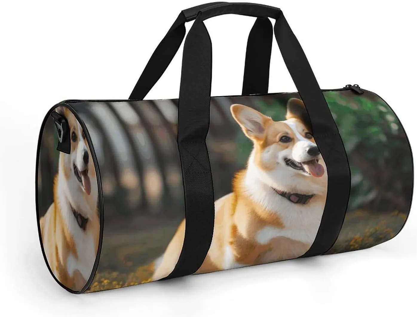 Gym Bag for Men Women Dog Corgi Duffel Bag Overnight Bag with Compartment Gym Sackpac