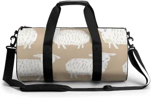 Gym Bag for Men Women Doodle Style Sheep Duffel Bag Overnight Bag with Compartment Gym Sackpac