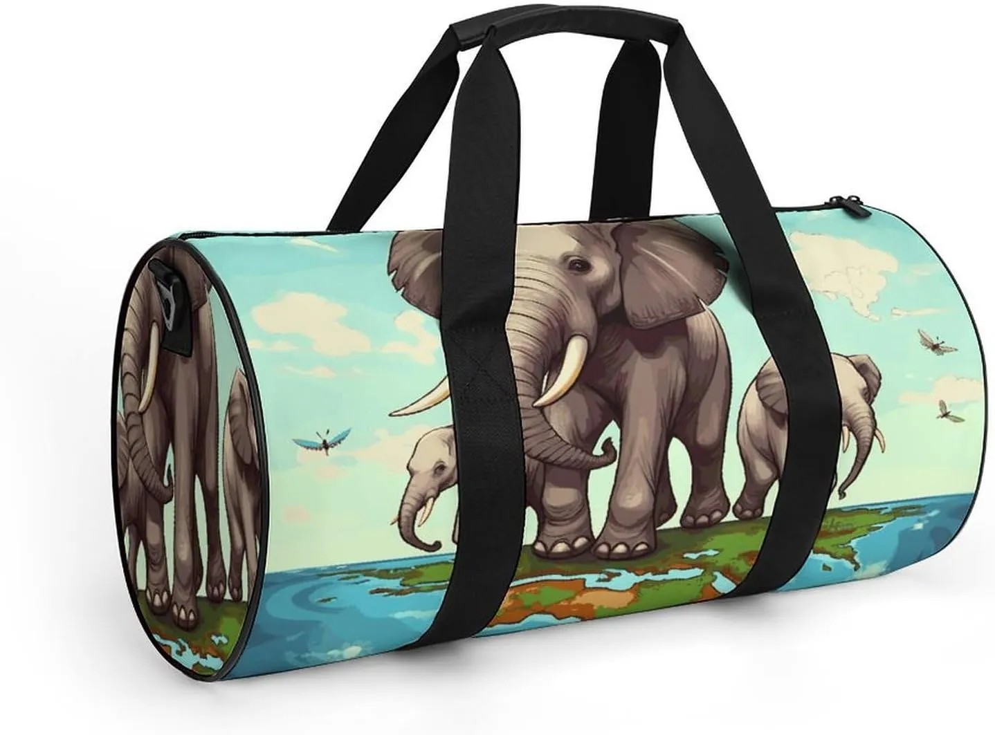 Gym Bag for Men Women Elephants Duffel Bag Overnight Bag with Compartment Gym Sackpac