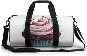 Gym Bag for Men Women Flat Cupcakes Duffel Bag Overnight Bag with Compartment Gym Sackpac