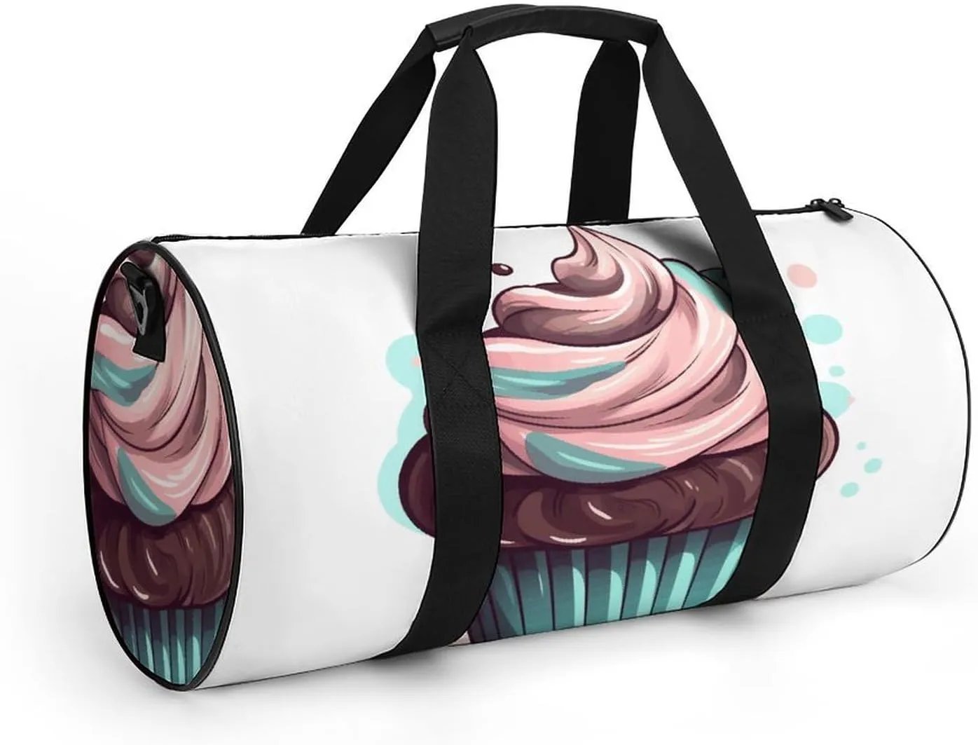 Gym Bag for Men Women Flat Cupcakes Duffel Bag Overnight Bag with Compartment Gym Sackpac