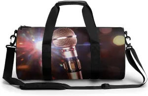 Gym Bag for Men Women Karaoke Microphone Duffel Bag Overnight Bag with Compartment Gym Sackpac