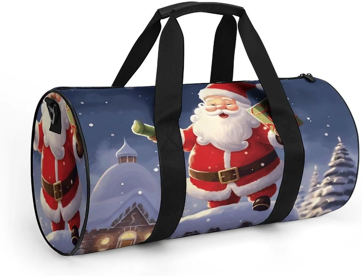 Gym Bag for Men Women Merry Christmas Santa Duffel Bag Overnight Bag with Compartment Gym Sackpac