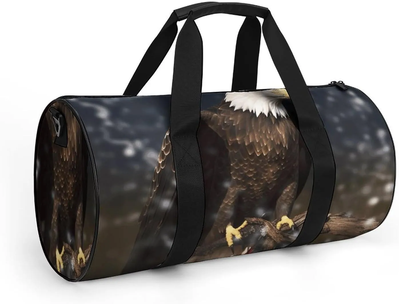 Gym Bag for Men Women North American Bald Eagle Duffel Bag Overnight Bag with Compartment Gym Sackpac