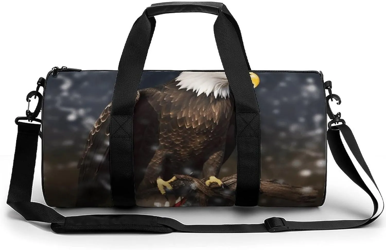 Gym Bag for Men Women North American Bald Eagle Duffel Bag Overnight Bag with Compartment Gym Sackpac
