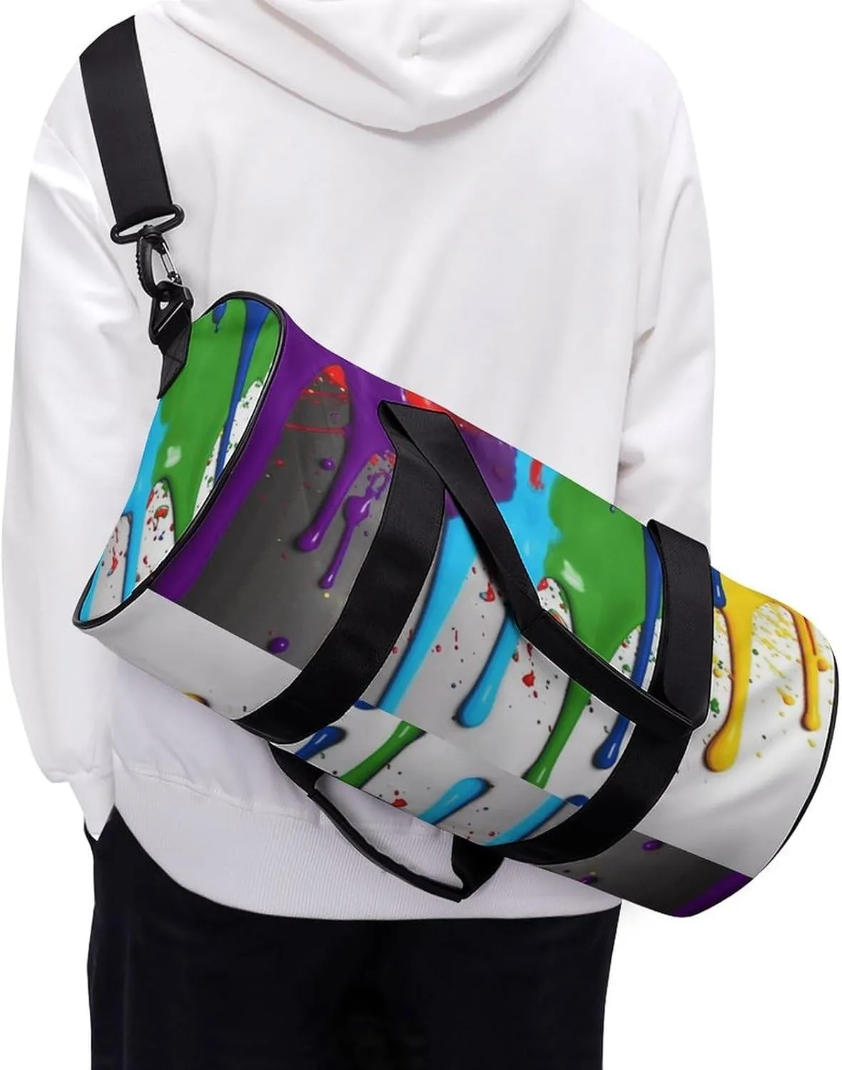 Gym Bag for Men Women Paint Splatter Backdrop Duffel Bag Overnight Bag with Compartment Gym Sackpac