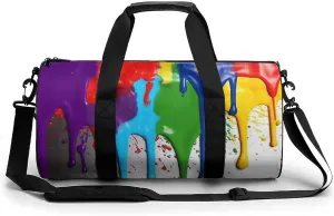 Gym Bag for Men Women Paint Splatter Backdrop Duffel Bag Overnight Bag with Compartment Gym Sackpac
