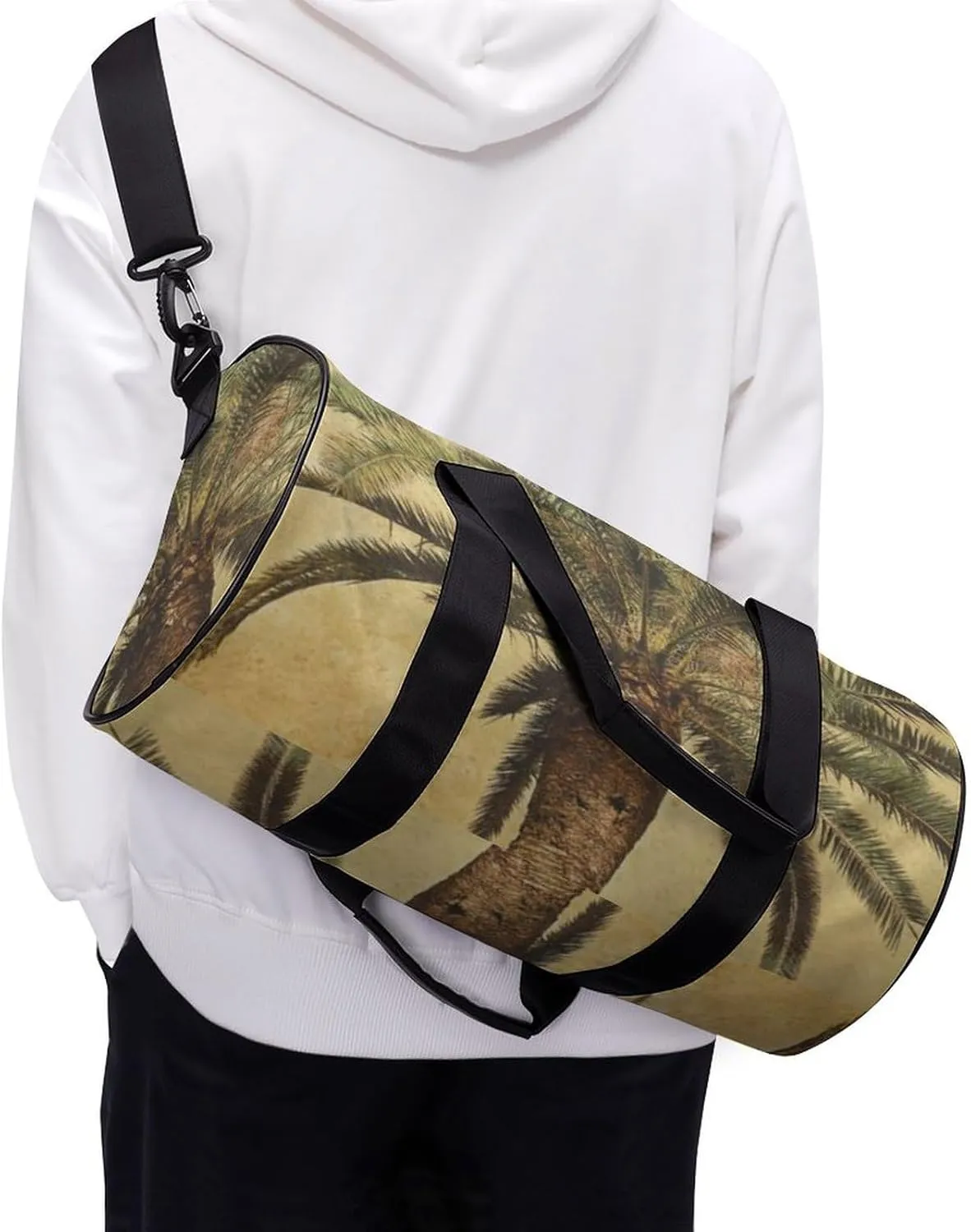 Gym Bag for Men Women Palm Tree Tropical Duffel Bag Overnight Bag with Compartment Gym Sackpac