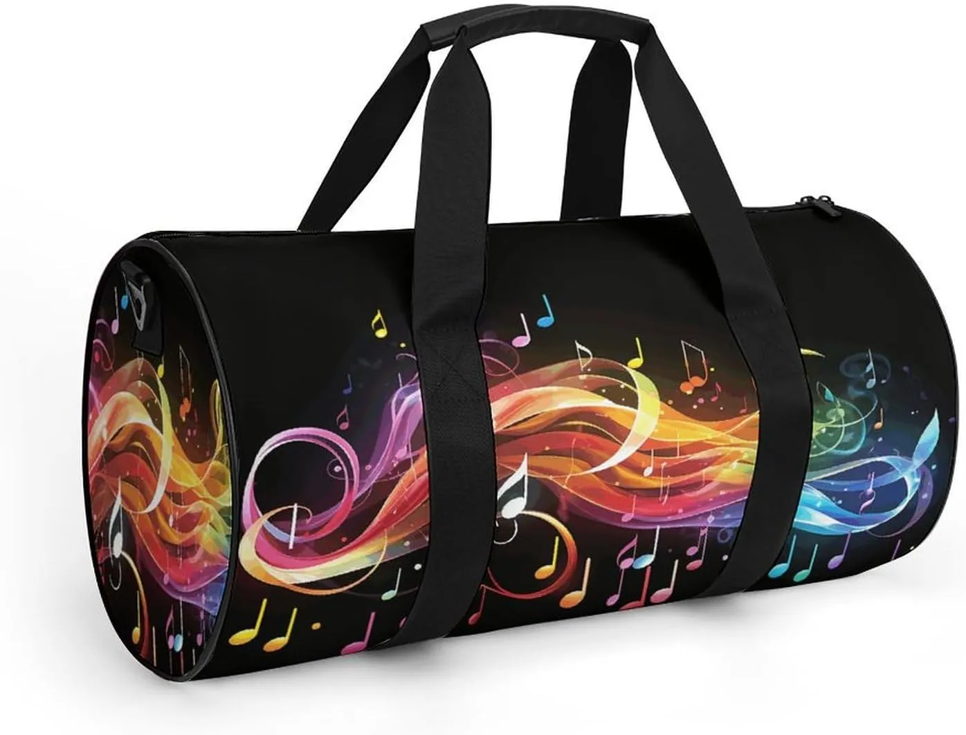 Gym Bag for Men Women Rainbow Musical Note Melody Duffel Bag Overnight Bag with Compartment Gym Sackpac