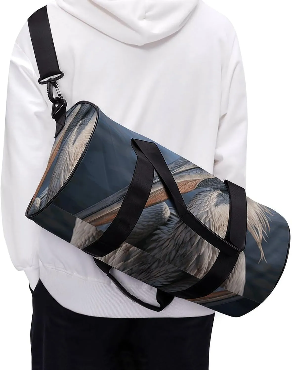 Gym Bag for Men Women Realistic Pelican Duffel Bag Overnight Bag with Compartment Gym Sackpac