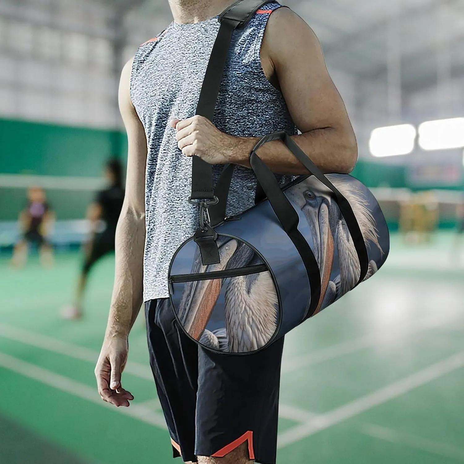 Gym Bag for Men Women Realistic Pelican Duffel Bag Overnight Bag with Compartment Gym Sackpac