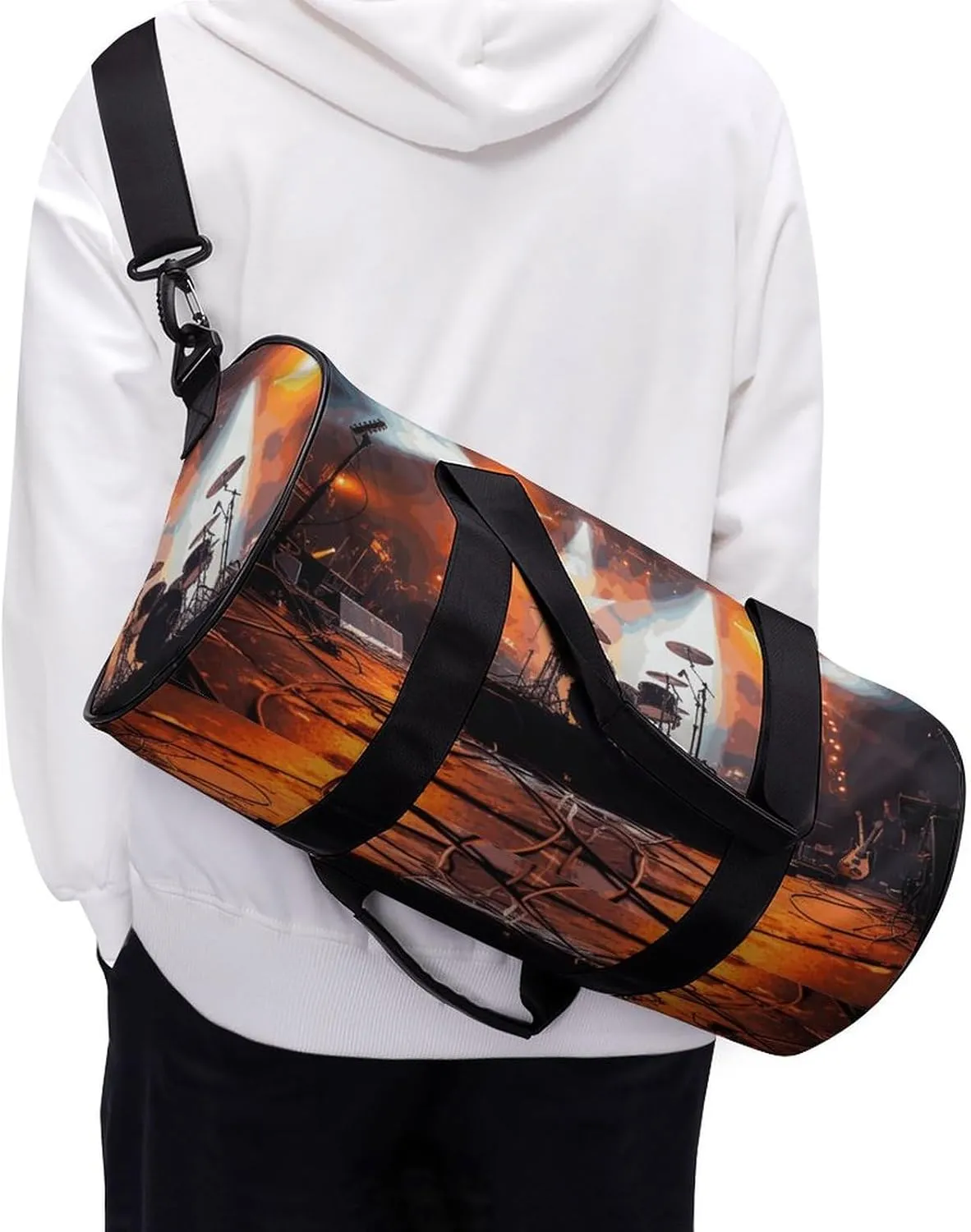 Gym Bag for Men Women Rock Concert Stage Duffel Bag Overnight Bag with Compartment Gym Sackpac