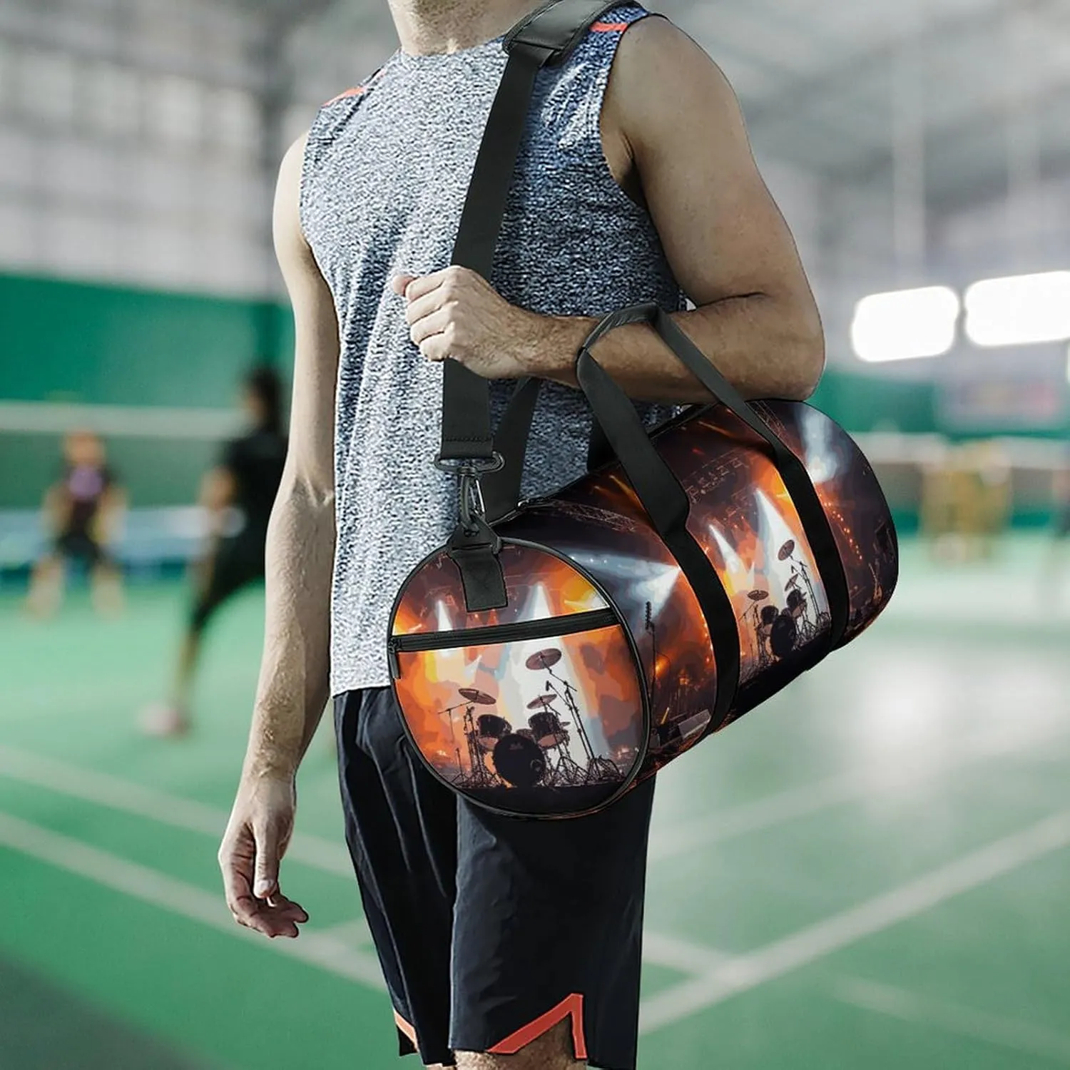 Gym Bag for Men Women Rock Concert Stage Duffel Bag Overnight Bag with Compartment Gym Sackpac