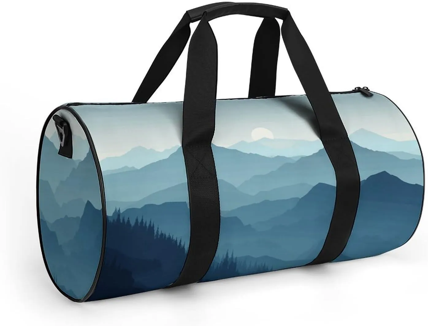 Gym Bag for Men Women Simple Silhouette of Mountains Duffel Bag Overnight Bag with Compartment Gym Sackpac