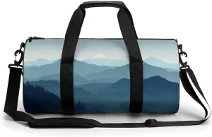 Gym Bag for Men Women Simple Silhouette of Mountains Duffel Bag Overnight Bag with Compartment Gym Sackpac