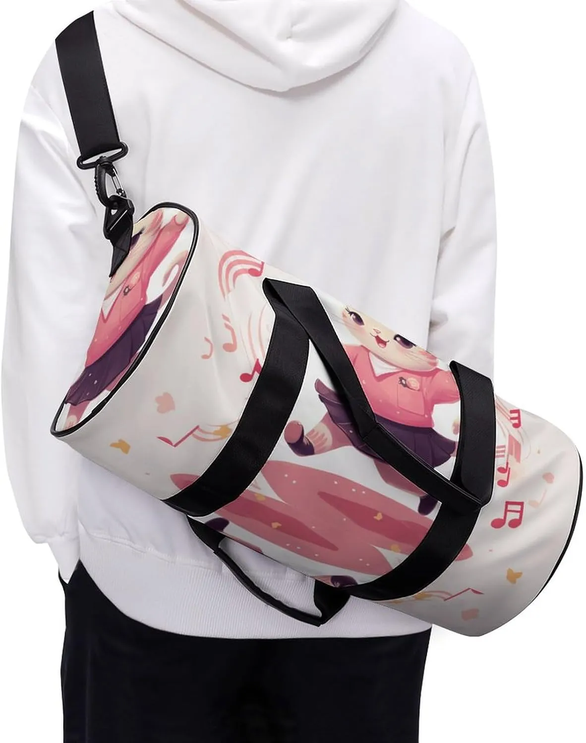 Gym Bag for Men Women Skirt Cat Duffel Bag Overnight Bag with Compartment Gym Sackpac