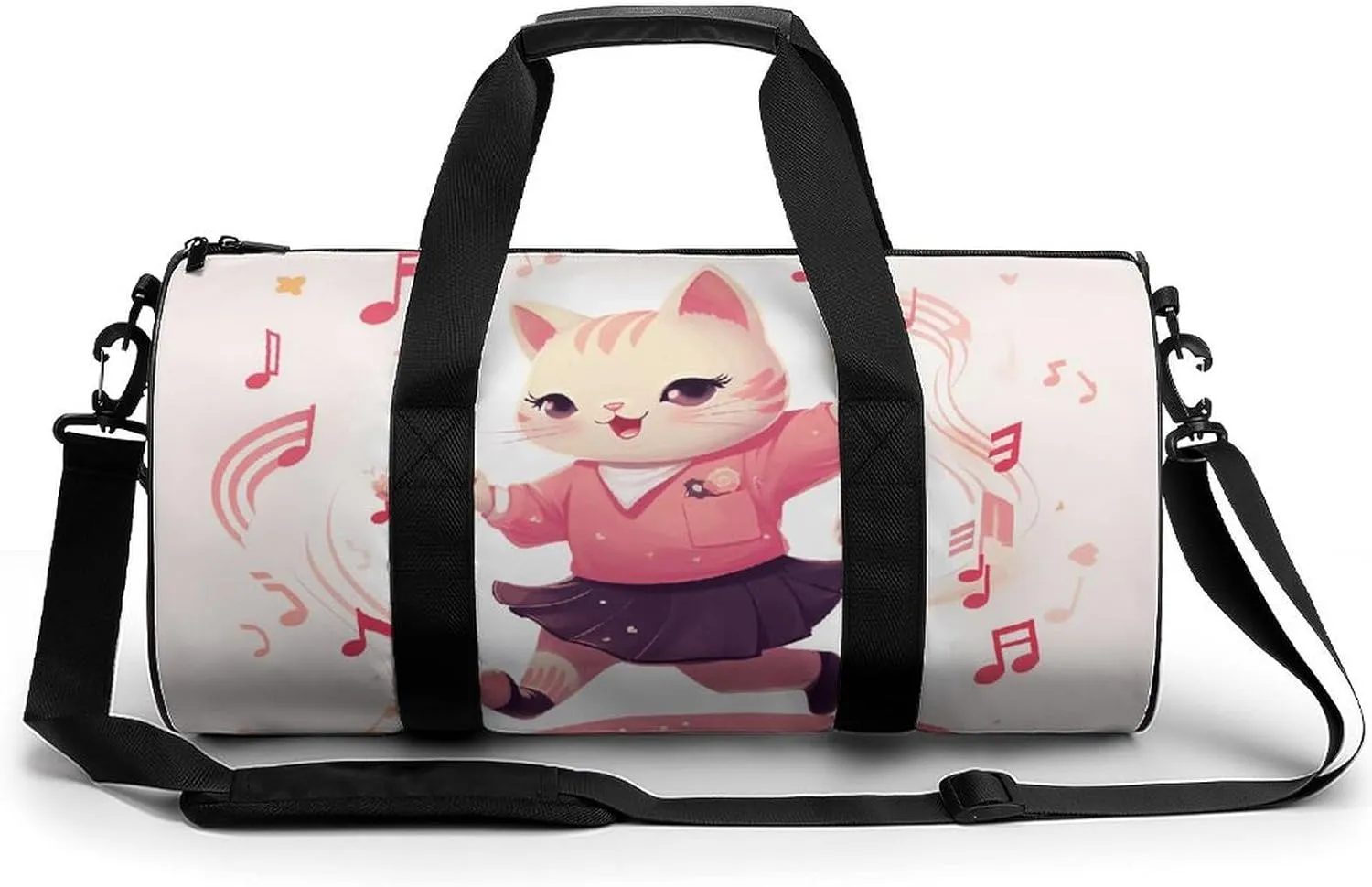 Gym Bag for Men Women Skirt Cat Duffel Bag Overnight Bag with Compartment Gym Sackpac