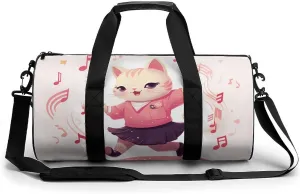 Gym Bag for Men Women Skirt Cat Duffel Bag Overnight Bag with Compartment Gym Sackpac