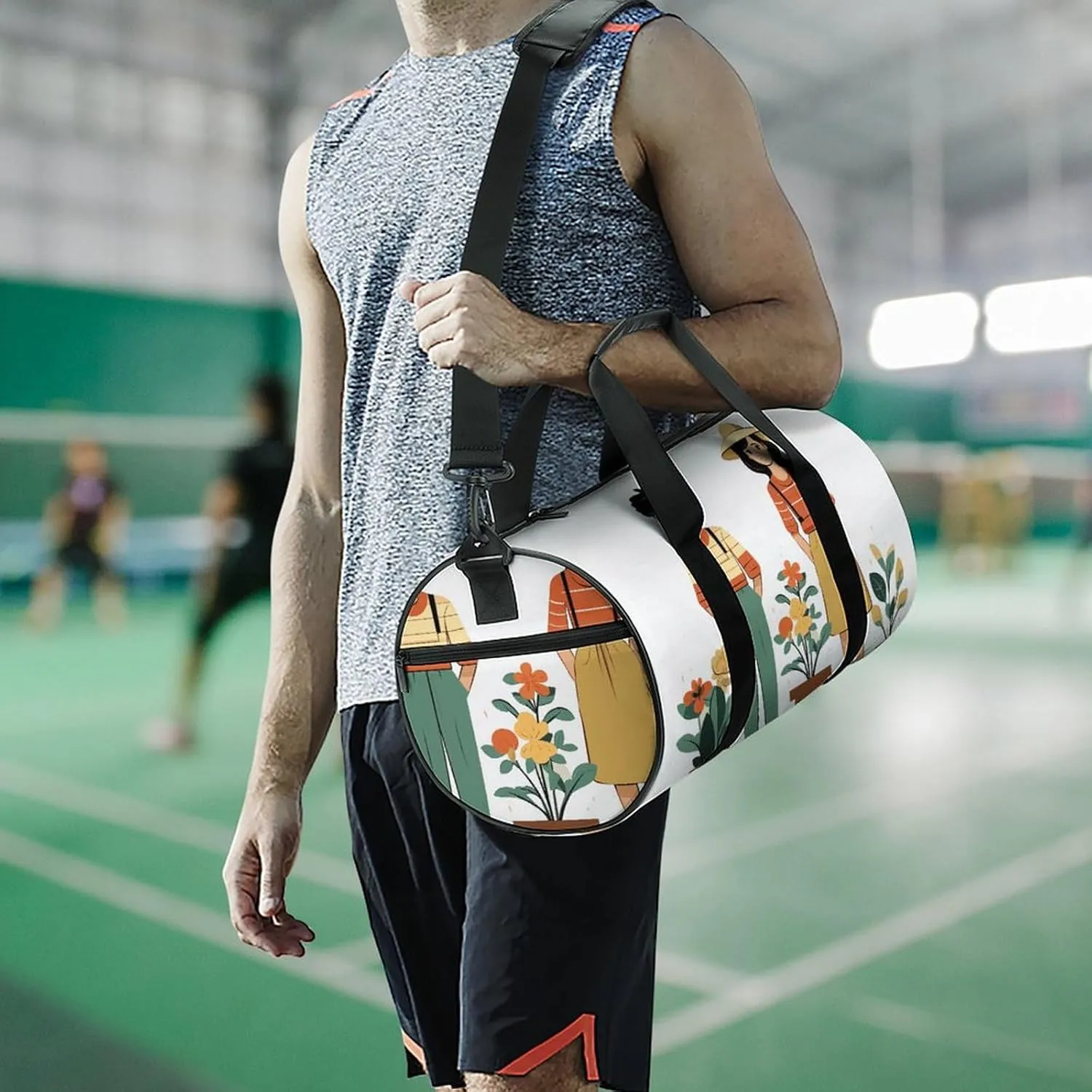 Gym Bag for Men Women Village Life Duffel Bag Overnight Bag with Compartment Gym Sackpac