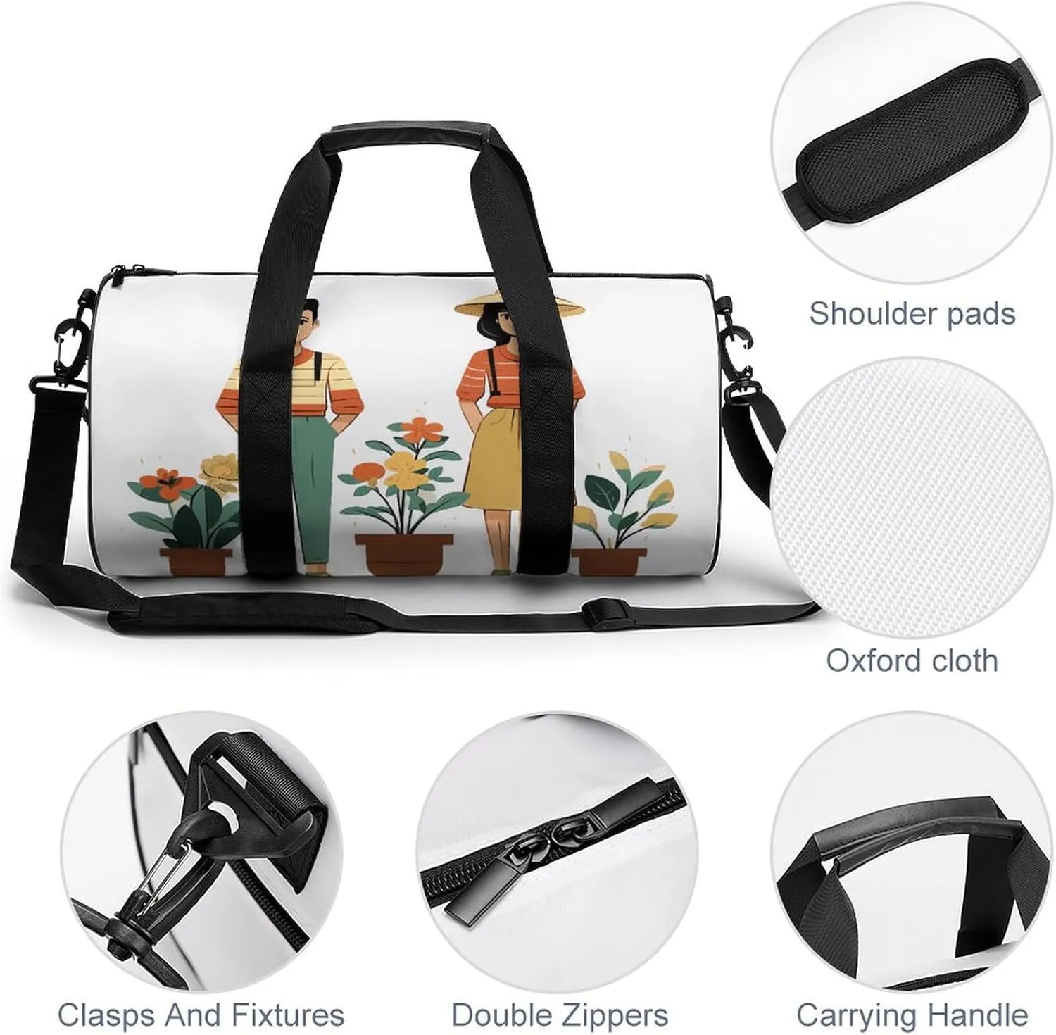 Gym Bag for Men Women Village Life Duffel Bag Overnight Bag with Compartment Gym Sackpac