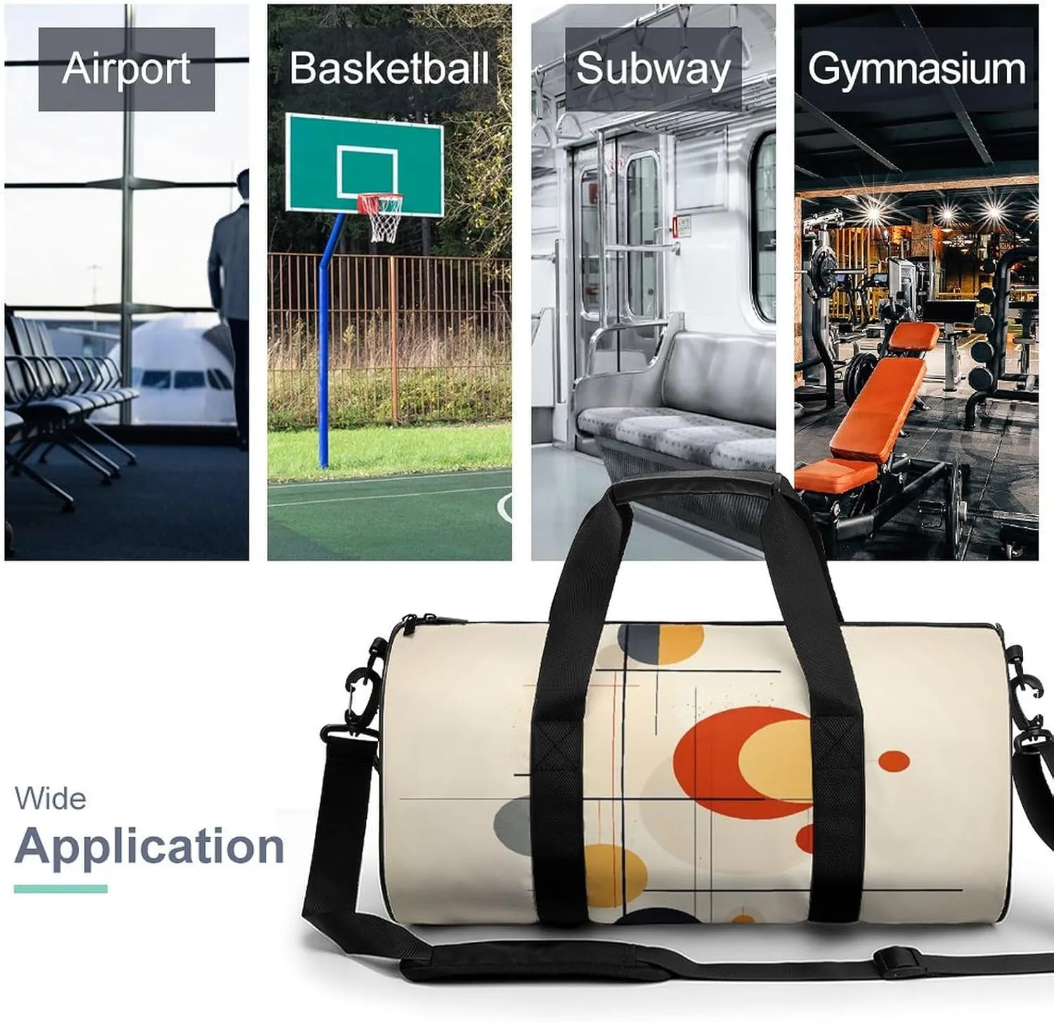 Gym Bag for Men Women Warm Colors Duffel Bag Overnight Bag with Compartment Gym Sackpac