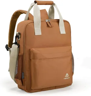 Haimont Cooler Backpack with Convertible Double Compartment, Insulated Lunch Bag Back Pack for Camping, Outdoor, Men Women, 15L, Brown