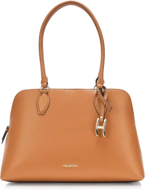 Halston Quincy Signature Logo Top Zip Tote