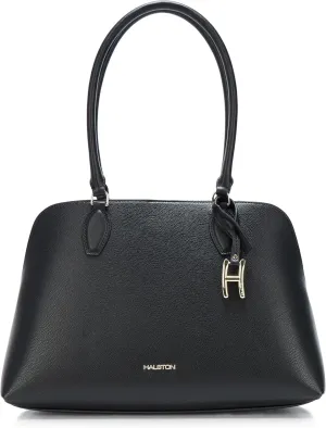 Halston Quincy Signature Logo Top Zip Tote