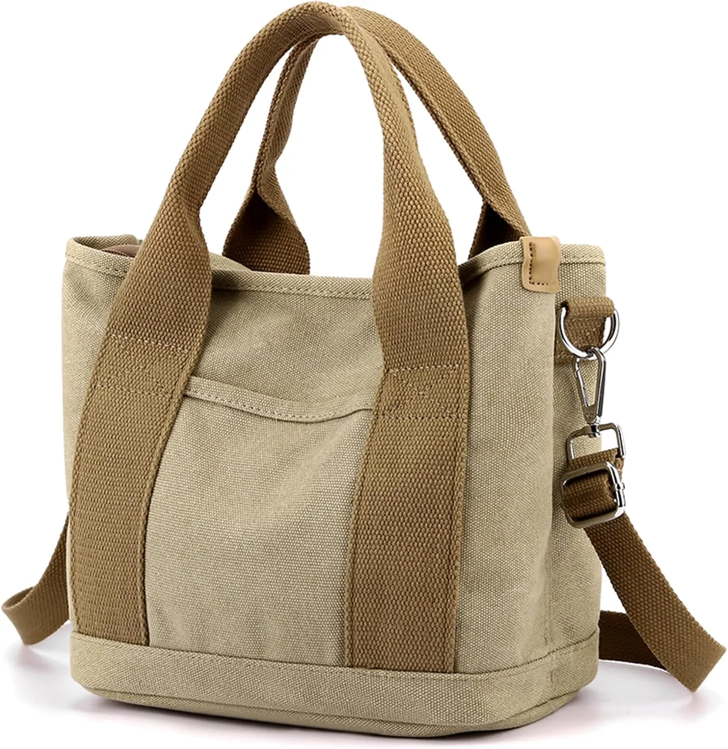 Handbag for Women Multi-Pockets, Canvas Tote Shoulder Bags with Zipper, Satchel Hobo Bag for Travel Work