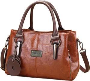 Handbags and Purses for Women Vegan Leather Tote Bag with Compartments Womens Shoulder Crossbody Satchel Work Bags