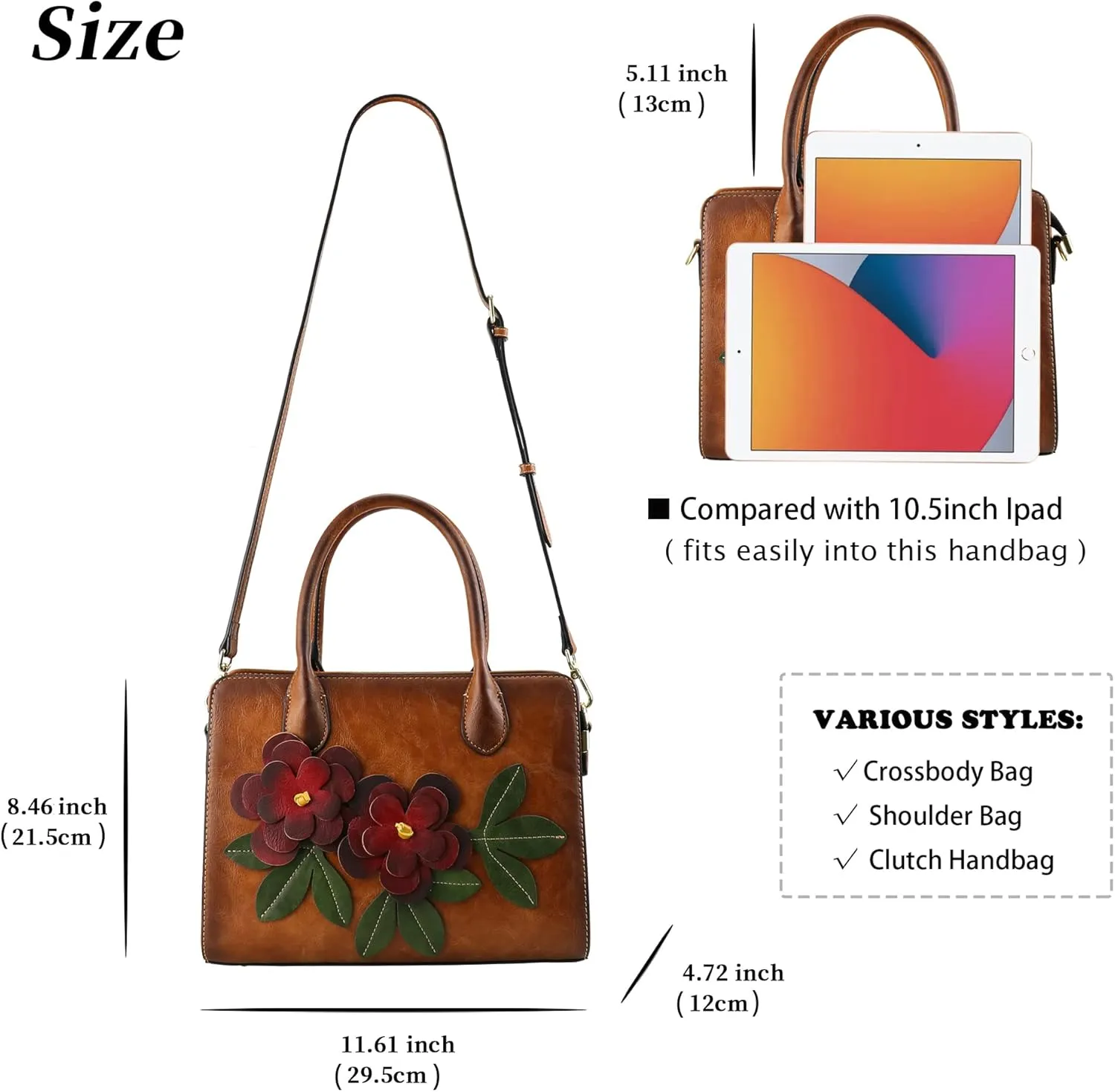 Handbags for Women Leather Shoulder Bag Top Handle Satchel Ladies Crossbody Purse